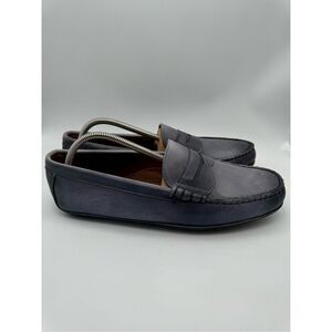 ALLEN EDMONDS Siesta Key Navy Blue Leather Slip On Driving Loafers Size 11 D